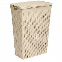 Корзина для белья Лофт с крышкой 60л латте (уп.10)