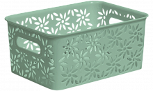 Корзинка "Ромашки" 3л 235х173х105мм  (нефрит) (уп.18)