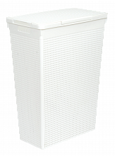 Корзина для белья "Лофт" узкая с крышкой 50л (белый) (уп.10)