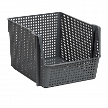 Корзинка для хранения Лофт 10л штабелируемая серая (уп.12)
