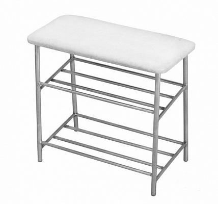 Банкетка малая NEW WIND 300х600х520мм бел.кр/серый каркас